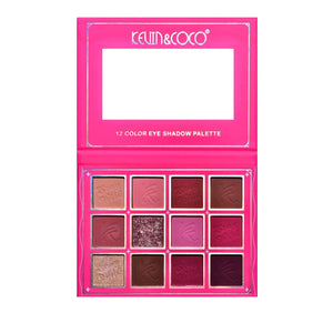 Paleta de Machiaj, KEVIN & COCO, Stay Wild. Fard de Pleoape, 12 culori, 13.6 x 10.4 x 0.9 cm-0