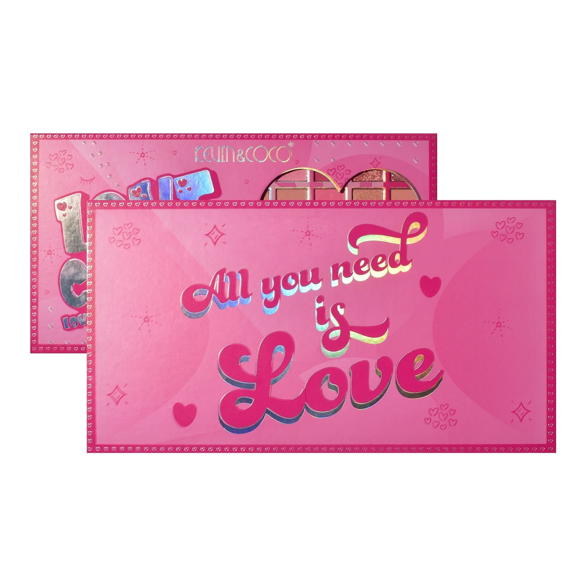 Palete de Machiaj, KEVIN & COCO, Love Crush, Fard de Pleoape, 45 culori, 30.3 x 16.5 cm-3