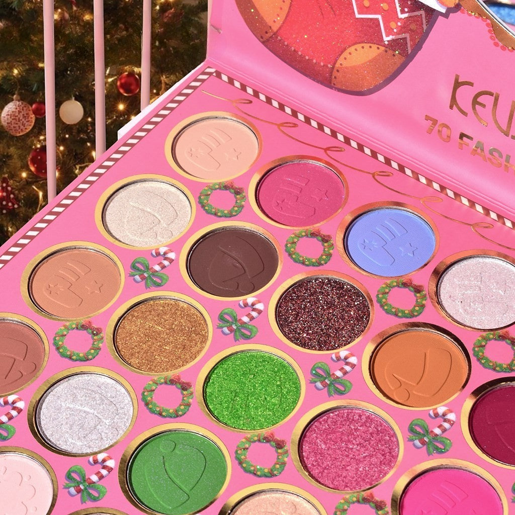 Trusa de Machiaj, KEVIN & COCO, Snowy Christmas, 70 culori, 22.5 x 17 x 2 cm-4