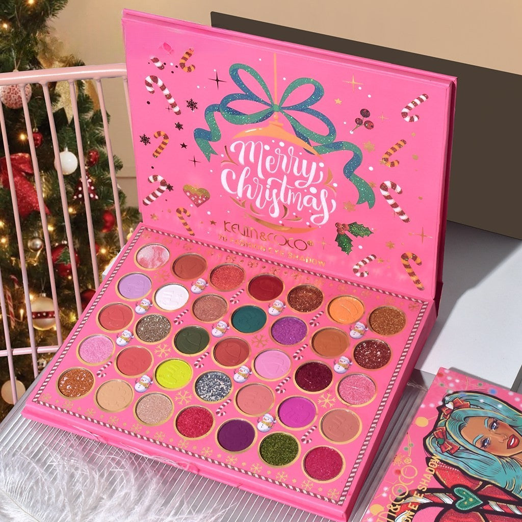 Trusa de Machiaj, KEVIN & COCO, Snowy Christmas, 70 culori, 22.5 x 17 x 2 cm-5