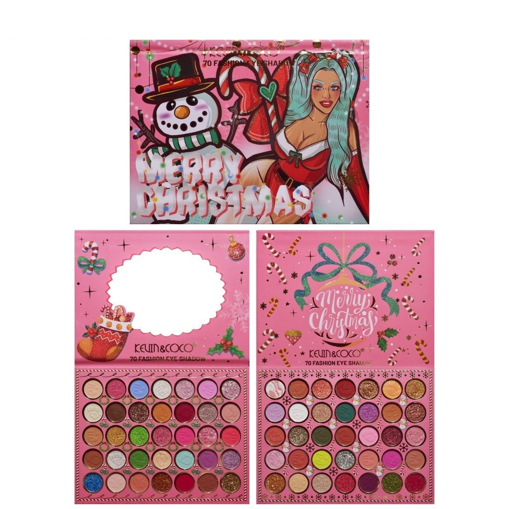 Trusa de Machiaj, KEVIN & COCO, Snowy Christmas, 70 culori, 22.5 x 17 x 2 cm-8