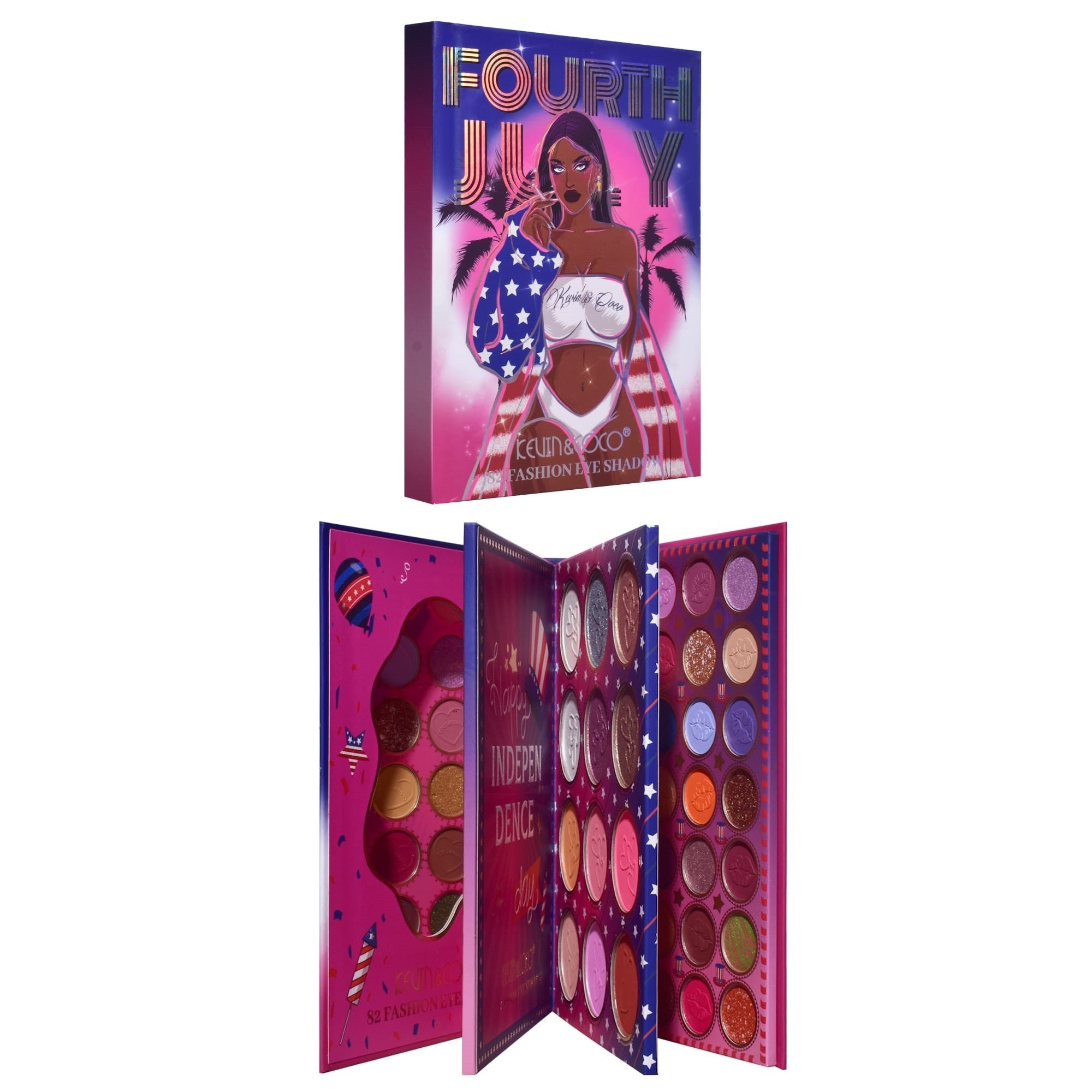 Trusa de Machiaj, KEVIN & COCO, Cool Girl Book, 82 culori, 16 x 21.5 x 2.5 cm-9