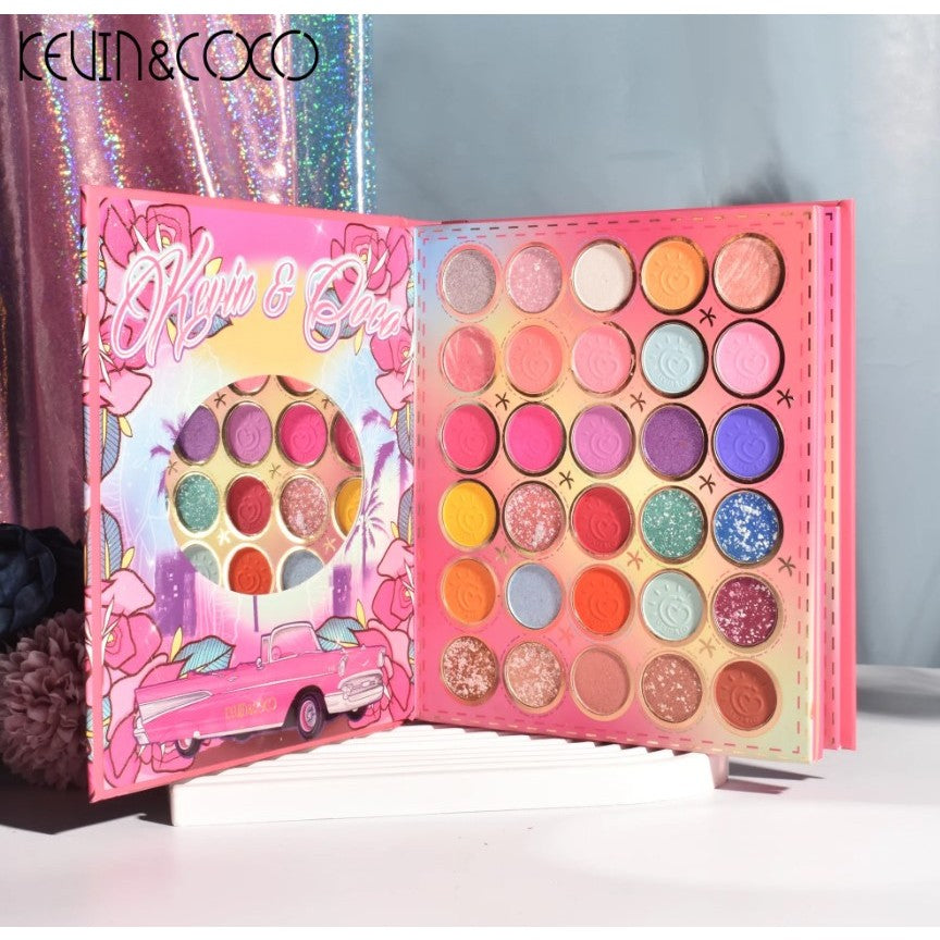 Paleta farduri Kevin&Coco, 69 nuante, blush, iluminator, conturing, deschidere tip carte, 18.6 x 16.5 cm, 97 g, multicolor, model 2-3