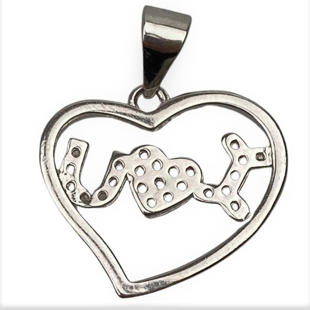 Pandantiv Argint 925 Inima I love u-1