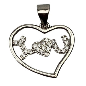 Pandantiv Argint 925 Inima I love u-0