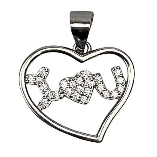 Pandantiv Argint 925 Inima I love u-3