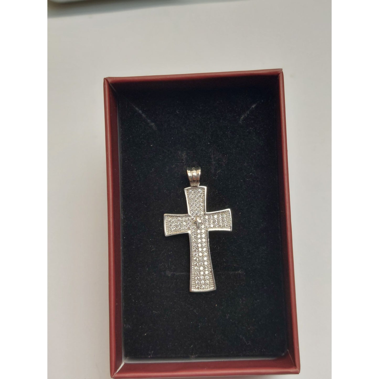 Pandantiv, Jolie Silver, Argint 925, Model Cruce cu Pietre, 2.6 G, 3 x 2 Cm-5