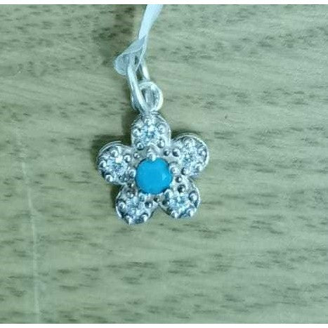 Pandantiv din Argint 925, Jolie Silver, Model Floare Cu Pietre, 0.9 g, 1 x 1 cm, Blue-0