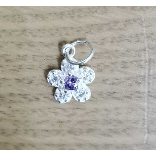 Pandantiv din Argint 925, Jolie Silver, Model Floare Cu Pietre, 0.9 g, 1 x 1 cm, Mov-0