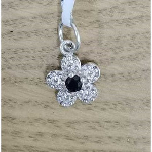 Pandantiv din Argint 925, Jolie Silver, Model Floare Cu Pietre, 0.9 g, 1 x 1 cm, Negru-0