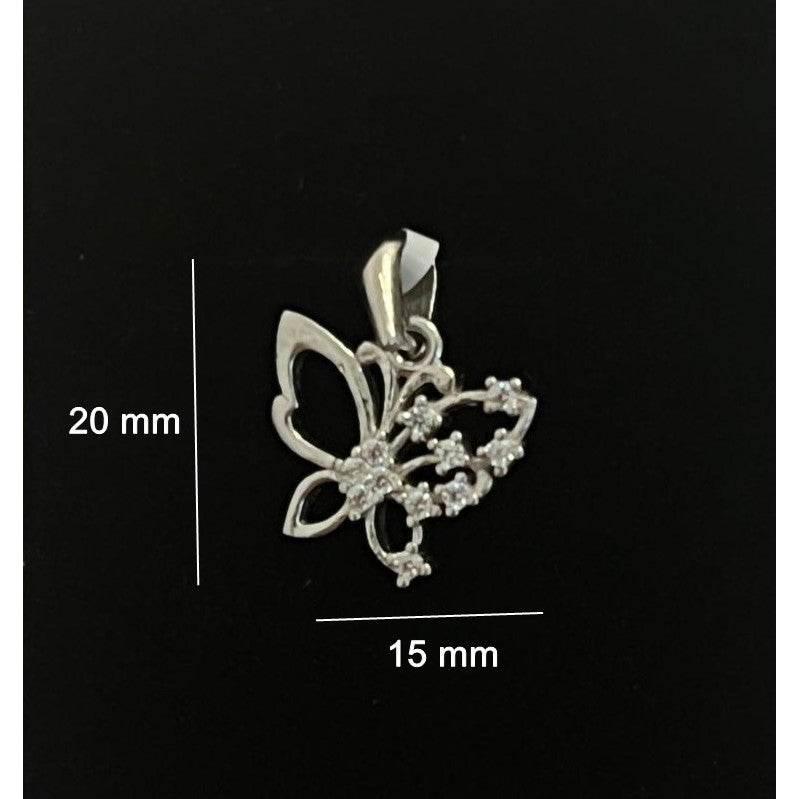 Pandantiv din Argint 925 Jolie Silver, Model Fluturas Rodiat cu Zirconii, 20 x 15 mm, 1.6 g-2
