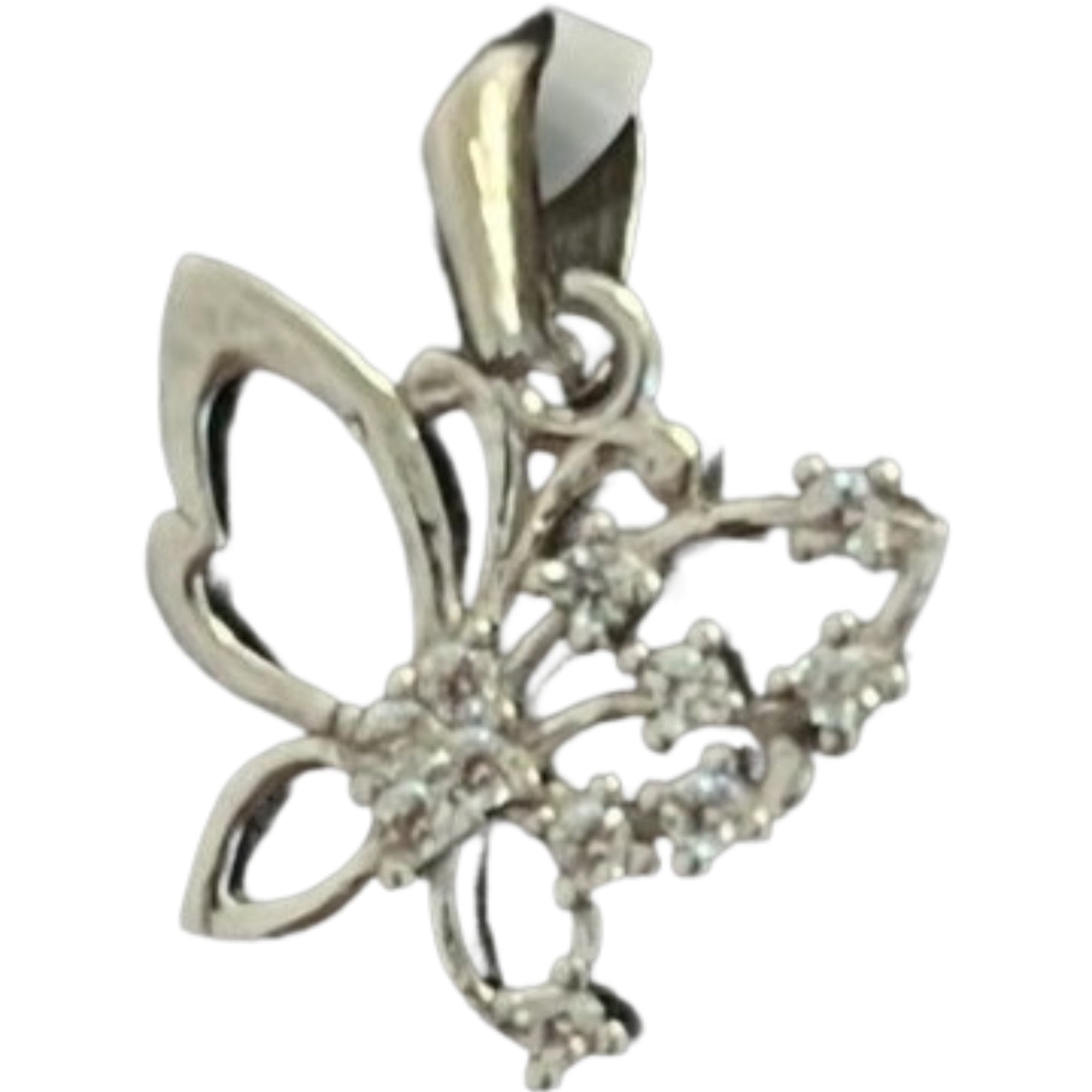 Pandantiv din Argint 925 Jolie Silver, Model Fluturas Rodiat cu Zirconii, 20 x 15 mm, 1.6 g-0