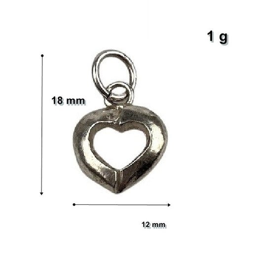 Pandantiv din Argint 925 Jolie Silver, Model Inima Contur, 18 x 12 mm, 1 g-1