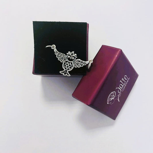 Pandantiv, Jolie Silver, Argint 925, Model Bufnita Patinata, 30 x 15 mm, 2.4 g-1