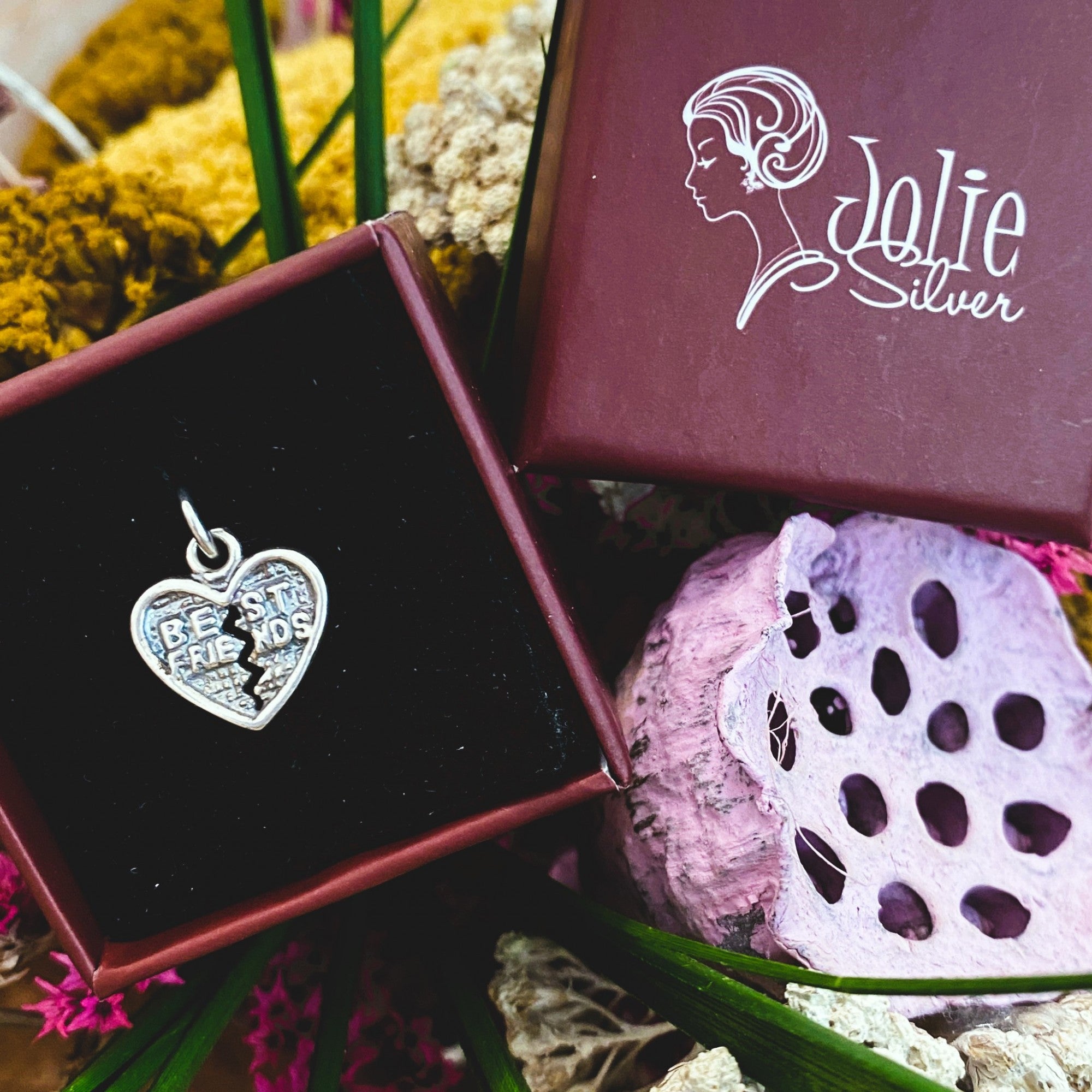 Pandantiv, Jolie Silver, Argint 925, Model Inima Best Friend, 1 g, 10x12 mm-2