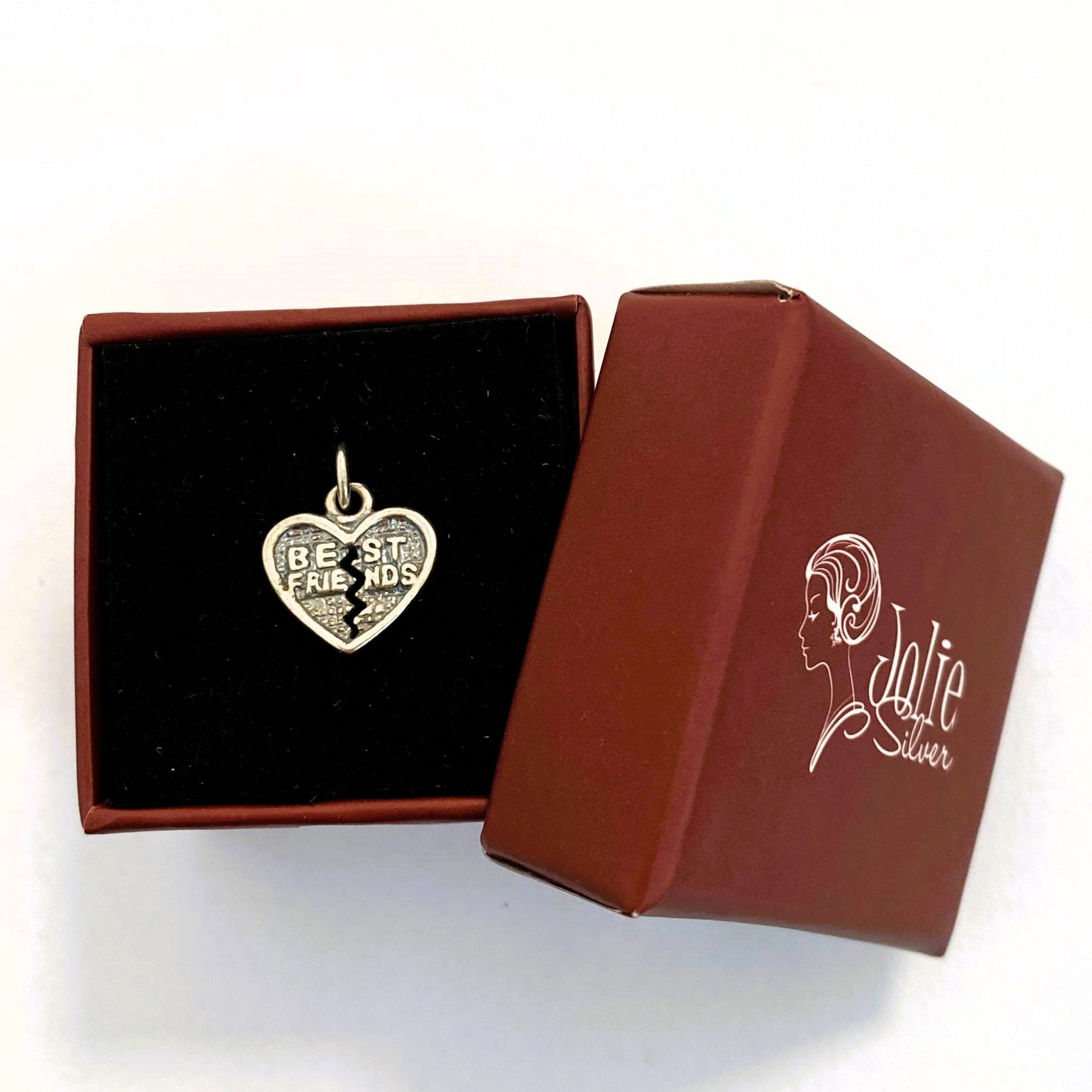 Pandantiv, Jolie Silver, Argint 925, Model Inima Best Friend, 1 g, 10x12 mm-4