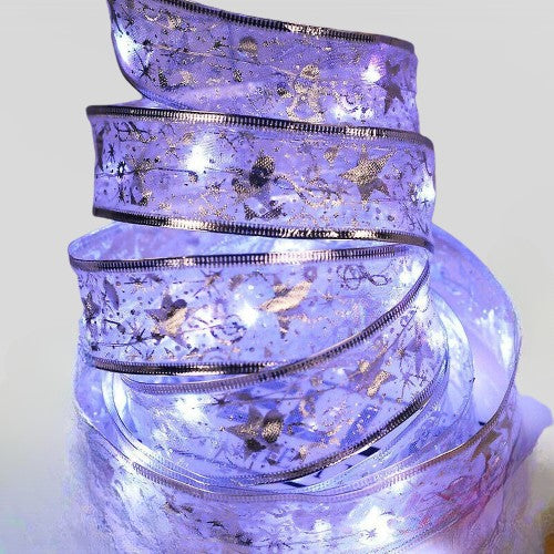 Panglică LED de Crăciun Flippy Aurie, lungime 20 m , 200 LED-uri, Baterii, Alb rece-4