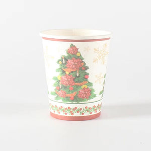 Set 10 Pahare de Unica Folosinta, Motiv Craciun-0