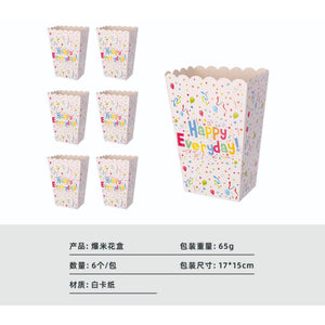 Set 6 Cutii de PopCorn, Flippy, Model Happy Everyday, Multicolor-0