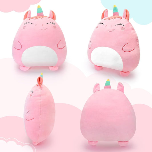 Patura 2in1 pentru Pat sau Canapea, Flippy, Model Jucarie Unicorn cu Spatiu de Depozitare Patura, Microfibra, 1x1.7 m, Roz-1