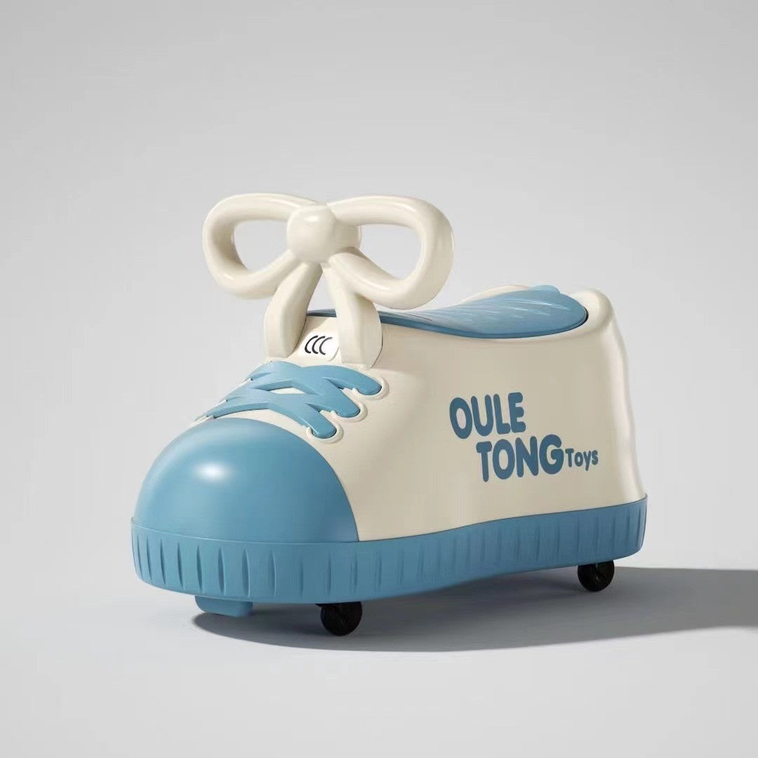 Masina pentru Copii, Flippy, Model Pantof, 4 Roti, 1-6 ani, Cutie de Depozitare, din ABS, 48 x 27 x 34 cm, Albastru-1