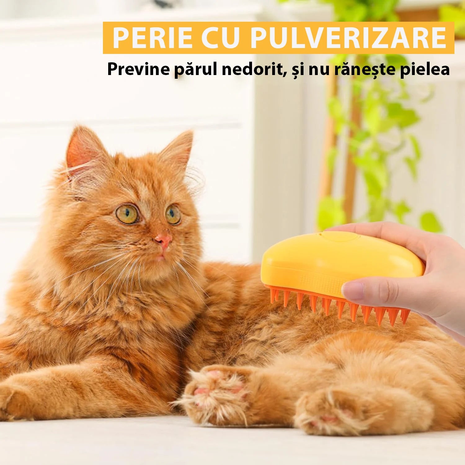 Set Pet Cleaner – Fur Wizard + Perie 3 în 1 cu Aburi pentru Animale de Companie