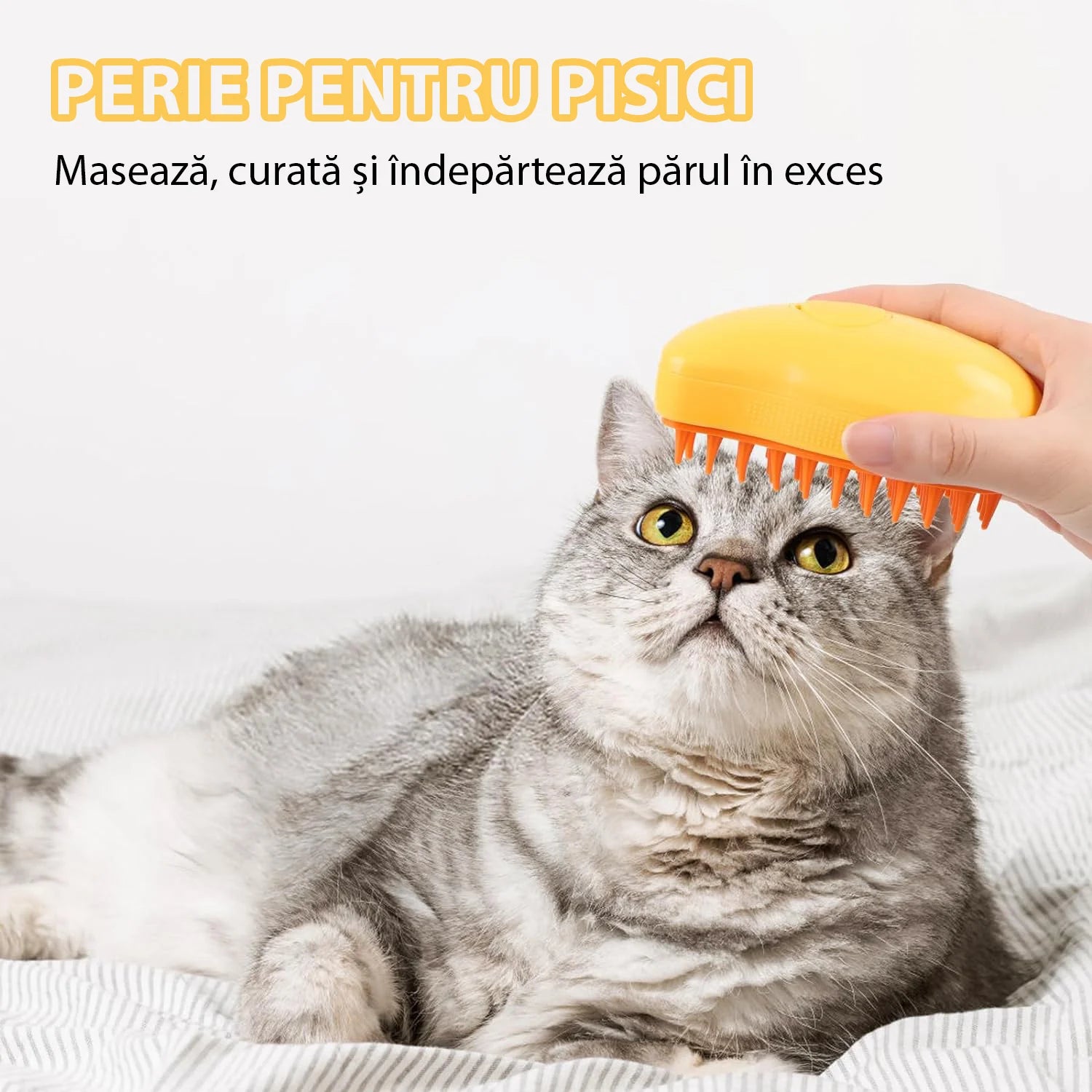 Set Pet Cleaner – Fur Wizard + Perie 3 în 1 cu Aburi pentru Animale de Companie