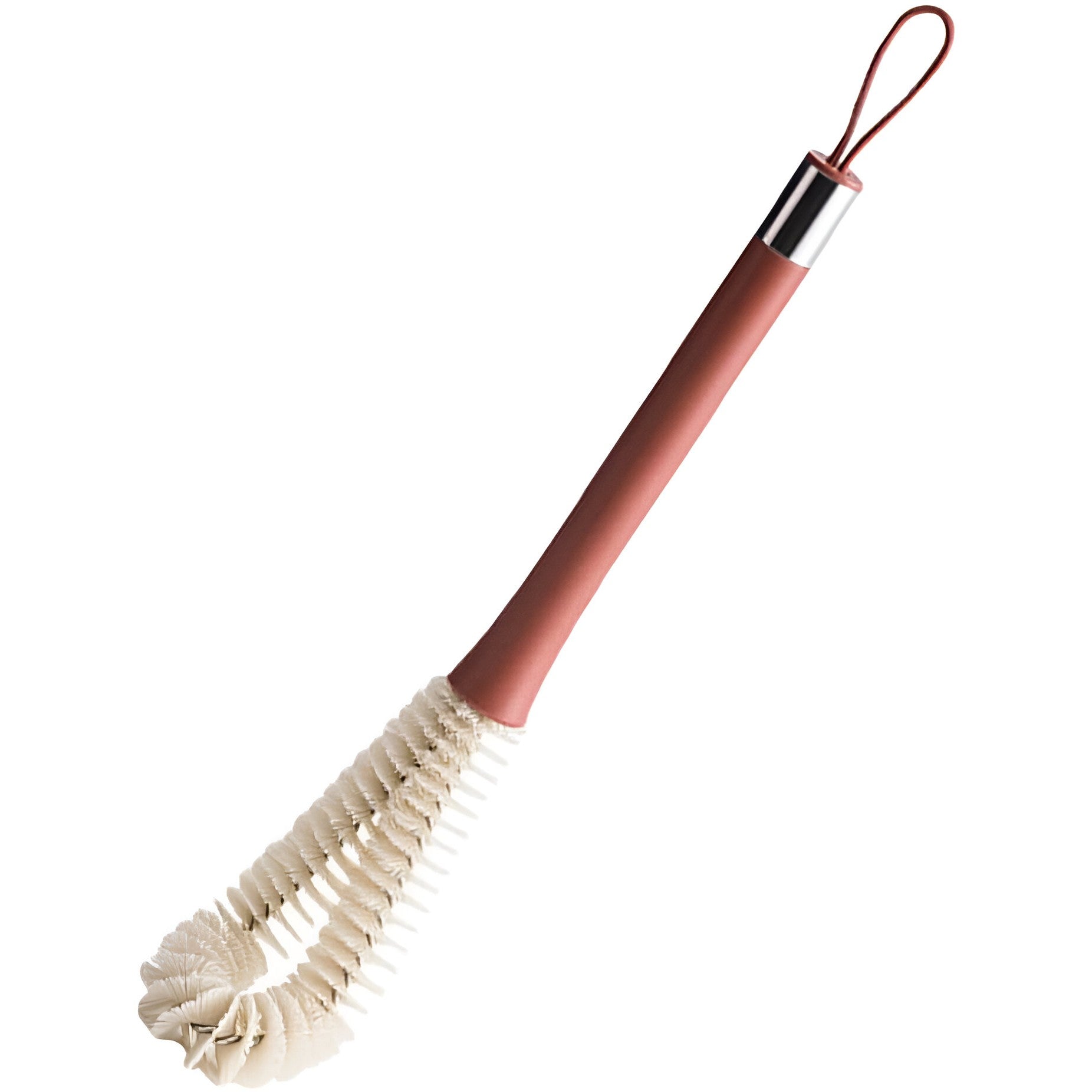 Perie de Curatat Pahare, Sticle, Biberoane, Flippy, cu Maner Lung, Uz Casnic, Silicon, Ergonomic, 3.9x5.4x38.5cm, Rosu-8