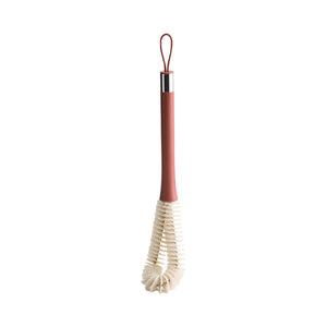 Perie de Curatat Pahare, Sticle, Biberoane, Flippy, cu Maner Lung, Uz Casnic, Silicon, Ergonomic, 3.9x5.4x38.5cm, Rosu-0