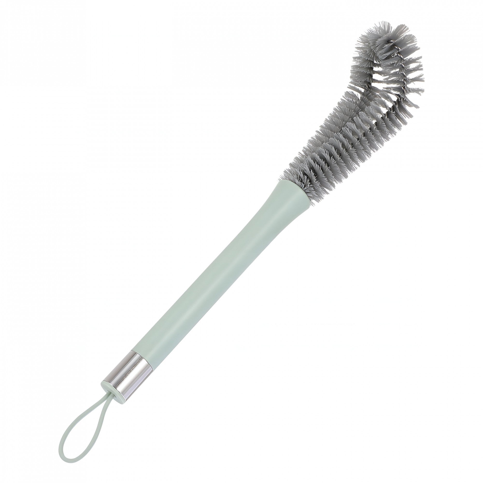 Perie de Curatat Pahare, Sticle, Biberoane, Flippy, cu Maner Lung, Uz Casnic, Silicon, Ergonomic, 3.9x5.4x38.5cm, Verde-7