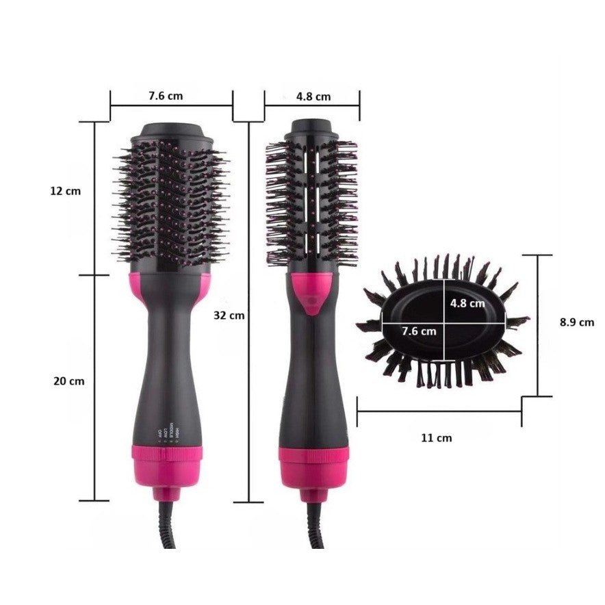 Perie Electrica de Par Fixa, Flippy, pentru Volum, Ceramica, 3 Setari de Temperatura, 1000W, pentru Toate Tipurile de Par, Negru-Roz-10