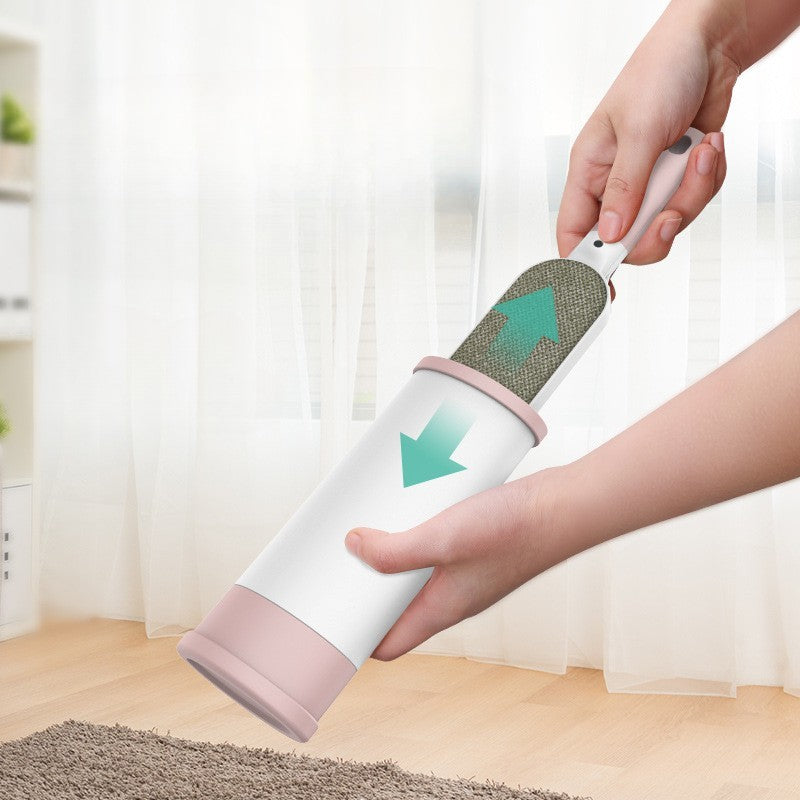 Perie Electrostatica, Flippy, Pentru Curatarea Parului/Scamelor de pe Haine si Tapiterii, 2 Fete, Autocuratare, 31 x 8.5 cm, Roz-4