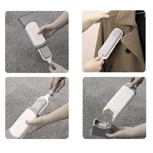 Perie Electrostatica, Flippy, Pentru Curatarea Parului de pe Haine si Tapiterii, 2 Fete, Autocuratare, 33 x 7.5 cm, Gri-9