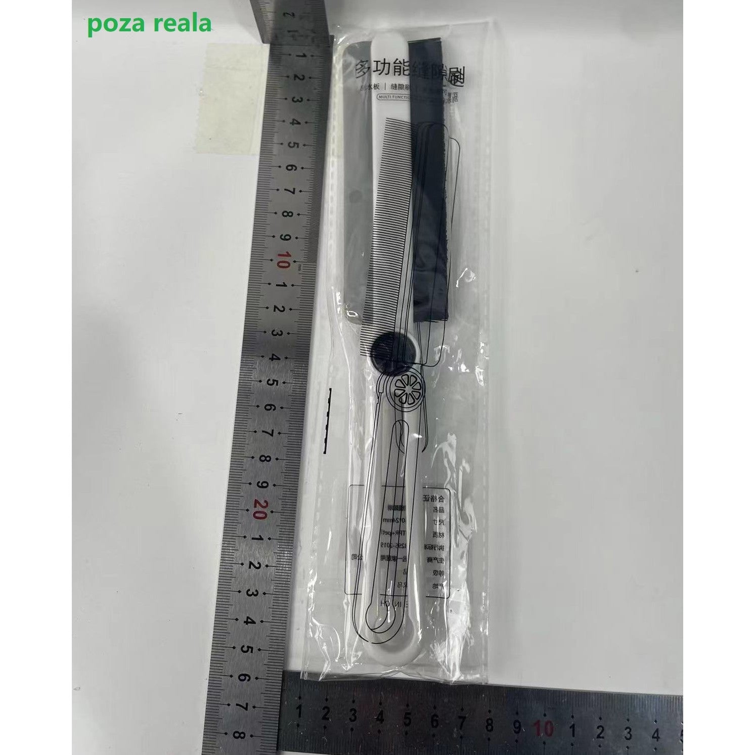 Perie Multifunctionala si Stergator, Flippy, Pentru Spatii Greu Accesibile, 24.7 x 4.5 cm, Alb-1