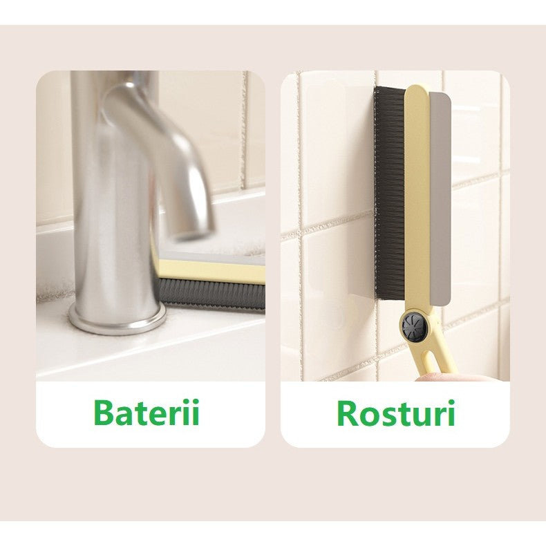 Perie Multifunctionala si Stergator, Flippy, Pentru Spatii Greu Accesibile, 24.7 x 4.5 cm, Alb Laptos-4