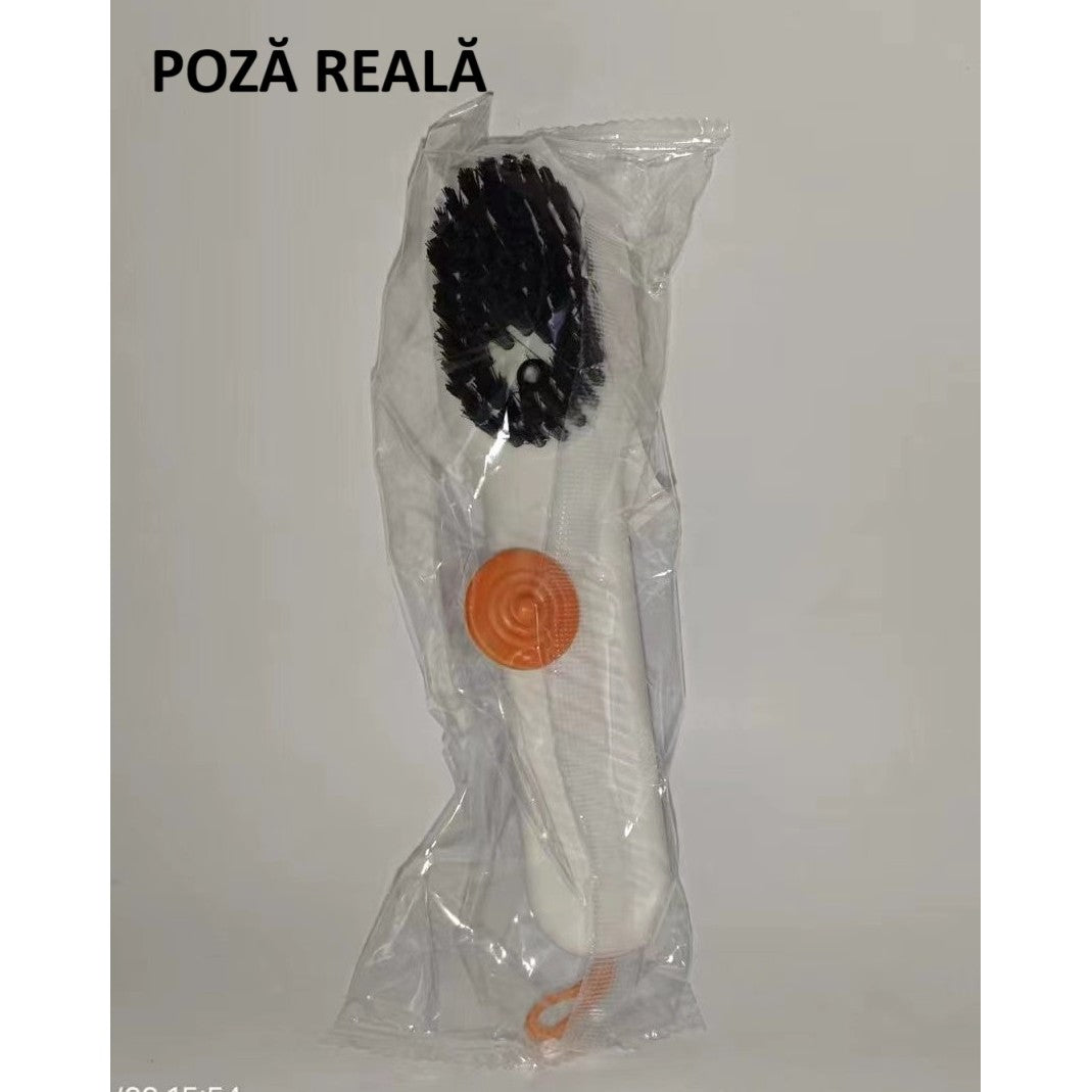 Perie pentru Curatare Incaltaminte cu Recipient pentru Detergent, Flippy, Perie Multifunctionala pentru Incaltaminte si Lenjerie, cu Peri Moi, Fara Deteriorare, 17.3 x 4.5 x 6 cm, Culoare Alb-8