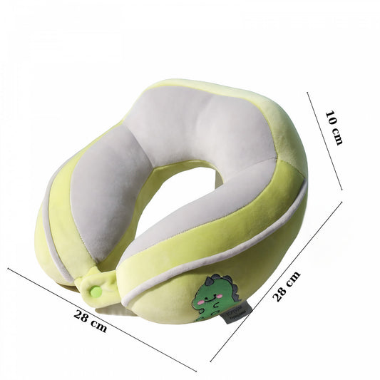 Perna de Calatorie, Flippy, Pentru Gat si Cap, Umplutura din Bumbac, 28x28x10 cm, cu Model Brodat Crocodil Verde-1