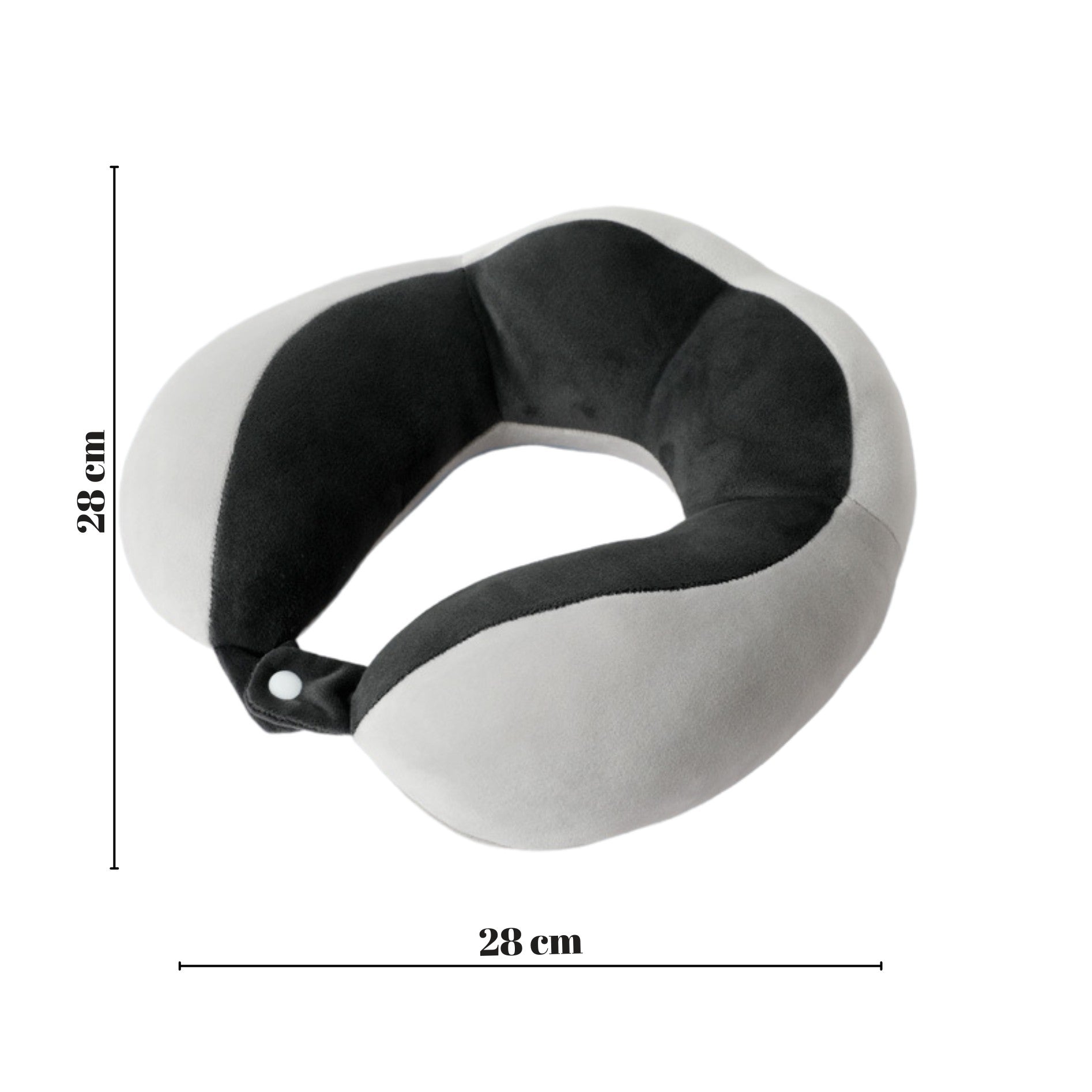 Perna de Voiaj Flippy, Pentru Gat, din Bumbac, 4 Cocoase Pentru Confort, Accesoriu de Voiaj, Birou, Masina, Sistem Prindere Capse, Negru-1