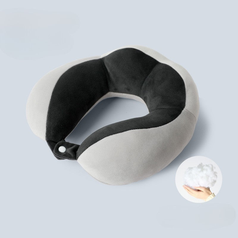 Perna de Voiaj Flippy, Pentru Gat, din Bumbac, 4 Cocoase Pentru Confort, Accesoriu de Voiaj, Birou, Masina, Sistem Prindere Capse, Negru-2