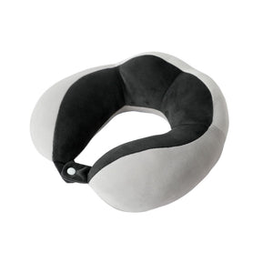 Perna de Voiaj Flippy, Pentru Gat, din Bumbac, 4 Cocoase Pentru Confort, Accesoriu de Voiaj, Birou, Masina, Sistem Prindere Capse, Negru-0