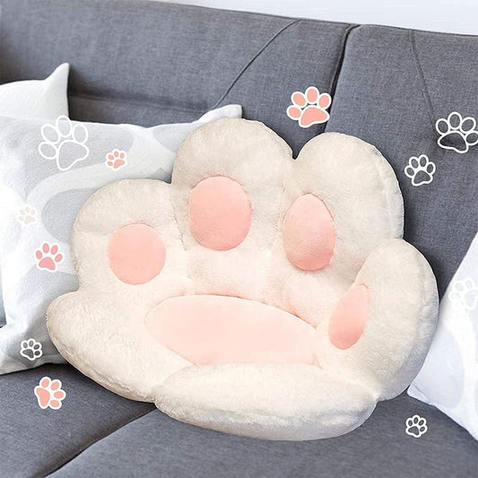 Perna Decorativa, Flippy, Model Laba de Pisica, din Plus, pentru Scaun/Canapea/Podea, 80 x 70 cm, Alb-1