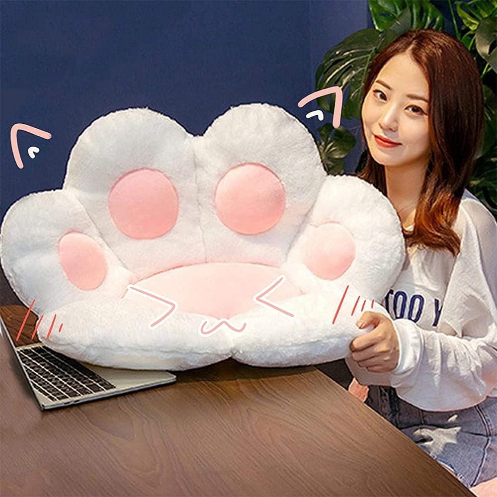 Perna Decorativa, Flippy, Model Laba de Pisica, din Plus, pentru Scaun/Canapea/Podea, 80 x 70 cm, Alb-2