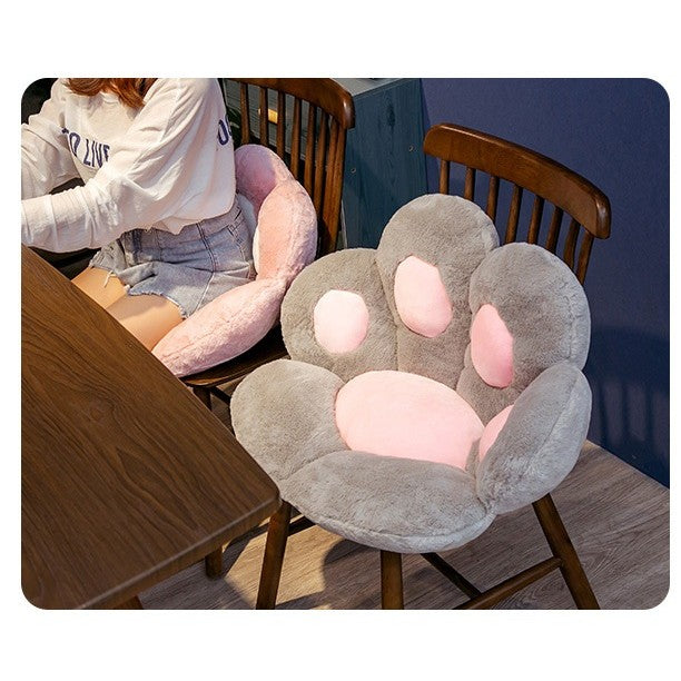 Perna Decorativa, Flippy, Model Laba de Pisica, din Plus, pentru Scaun/Canapea/Podea, 80 x 70 cm, Gri-1