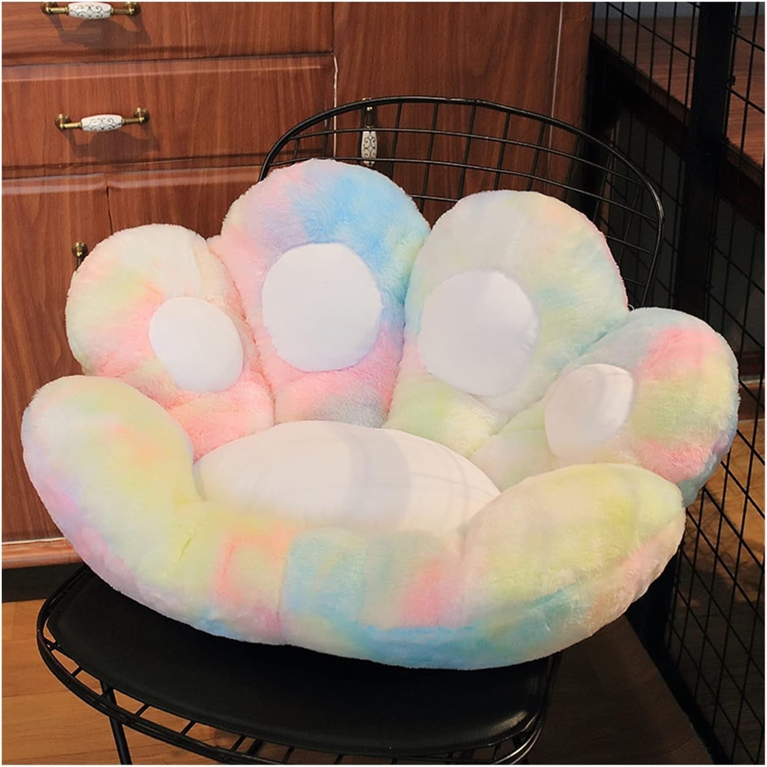 Perna Decorativa, Flippy, Model Laba de Pisica, din Plus, pentru Scaun/Canapea/Podea, 80 x 70 cm, Multicolor-4