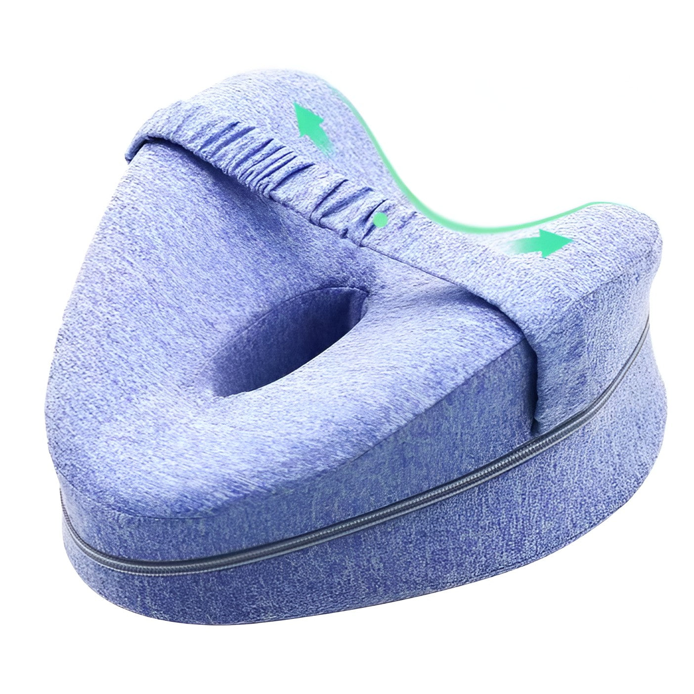 Perna Ortopedica pentru Picioare, Flippy, Multifunctionala, Confortabilă, in Forma de Inima, Spuma cu Memorie, Curea Anti-cadere, 25x23x13 cm, Albastru-7