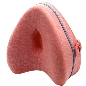 Perna Ortopedica pentru Picioare, Flippy, Multifunctionala, Confortabilă, in Forma de Inima, Spuma cu Memorie, Curea Anti-cadere, 25x23x13 cm, Roz-0