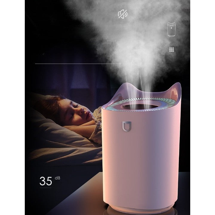 Umidificator cu duza dubla, Flippy, de capacitate mare 3L, roz-1