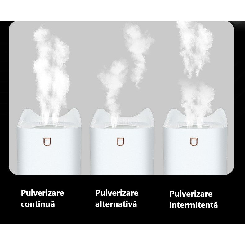 Umidificator cu duza dubla, Flippy, de capacitate mare 3L, roz-4