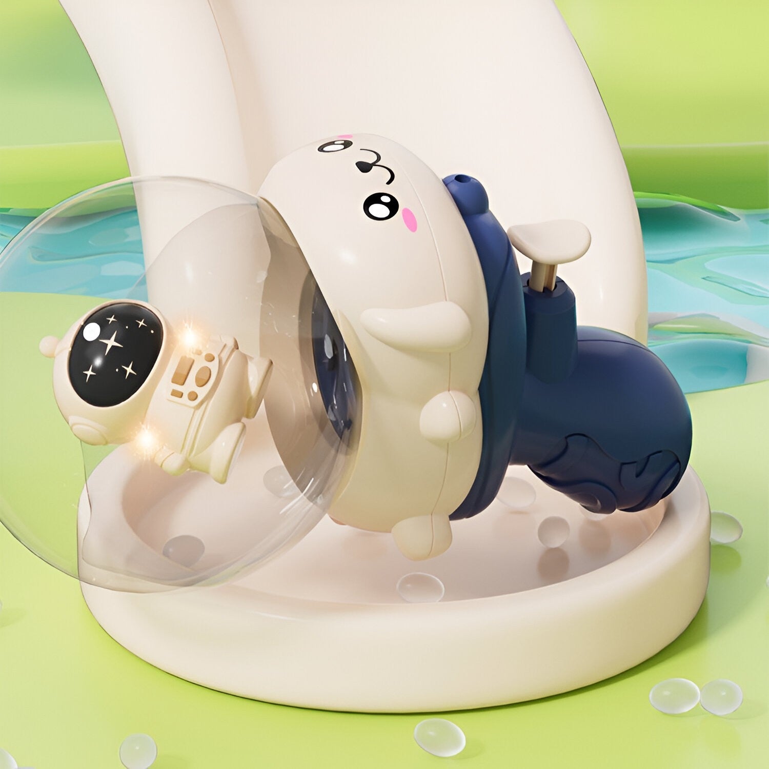 Pistol cu Apa pentru Copii, Flippy, Multifunctional, Capacitate 250 mL, Model Astronaut, 15.6x8x8.9 cm, ABS, Albastru-3