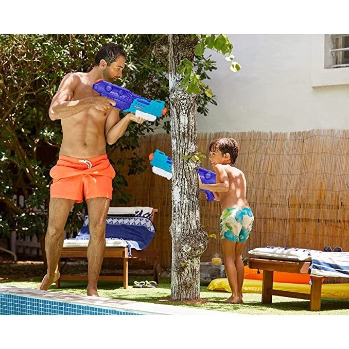 Pistol cu Apa pentru Copii, Rezervor de 1500 ml, Maner de transport, Pentru Piscina/Plaja, Flippy, 3 ani+, Bleumarin, Lungime 44 cm-6